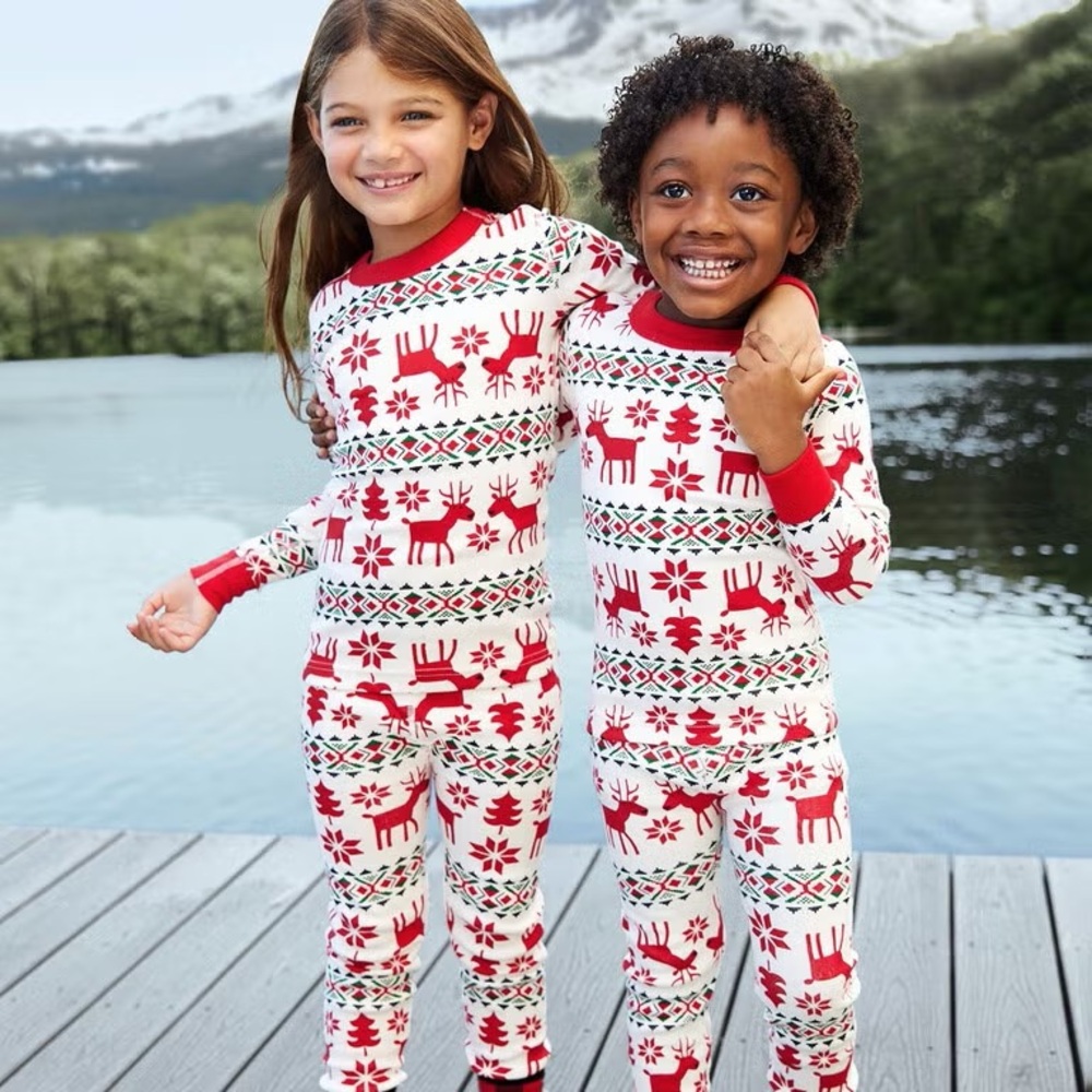 Hanna Andersson kids Christmas pajamas Dear Deer pattern size 10